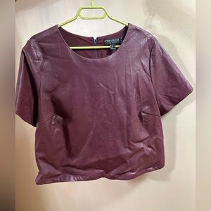 Faux Leather burgundy T-shirt
